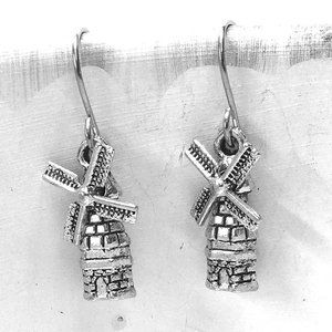 Miniature Windmill Holland Amsterdam Netherlands Travel Gift Charm Earrings